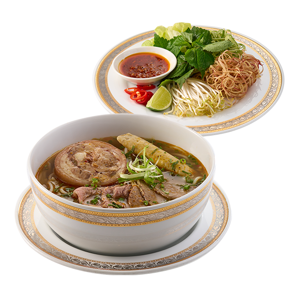 Bún tươi, rau ăn kèm và các loại chả